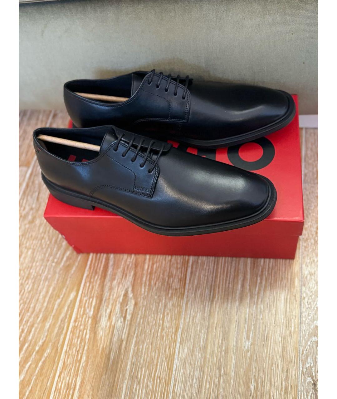 HUGO Черные кожаные туфли, фото 7
