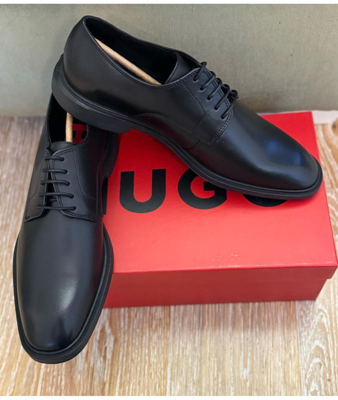 HUGO Черные кожаные туфли, фото 8