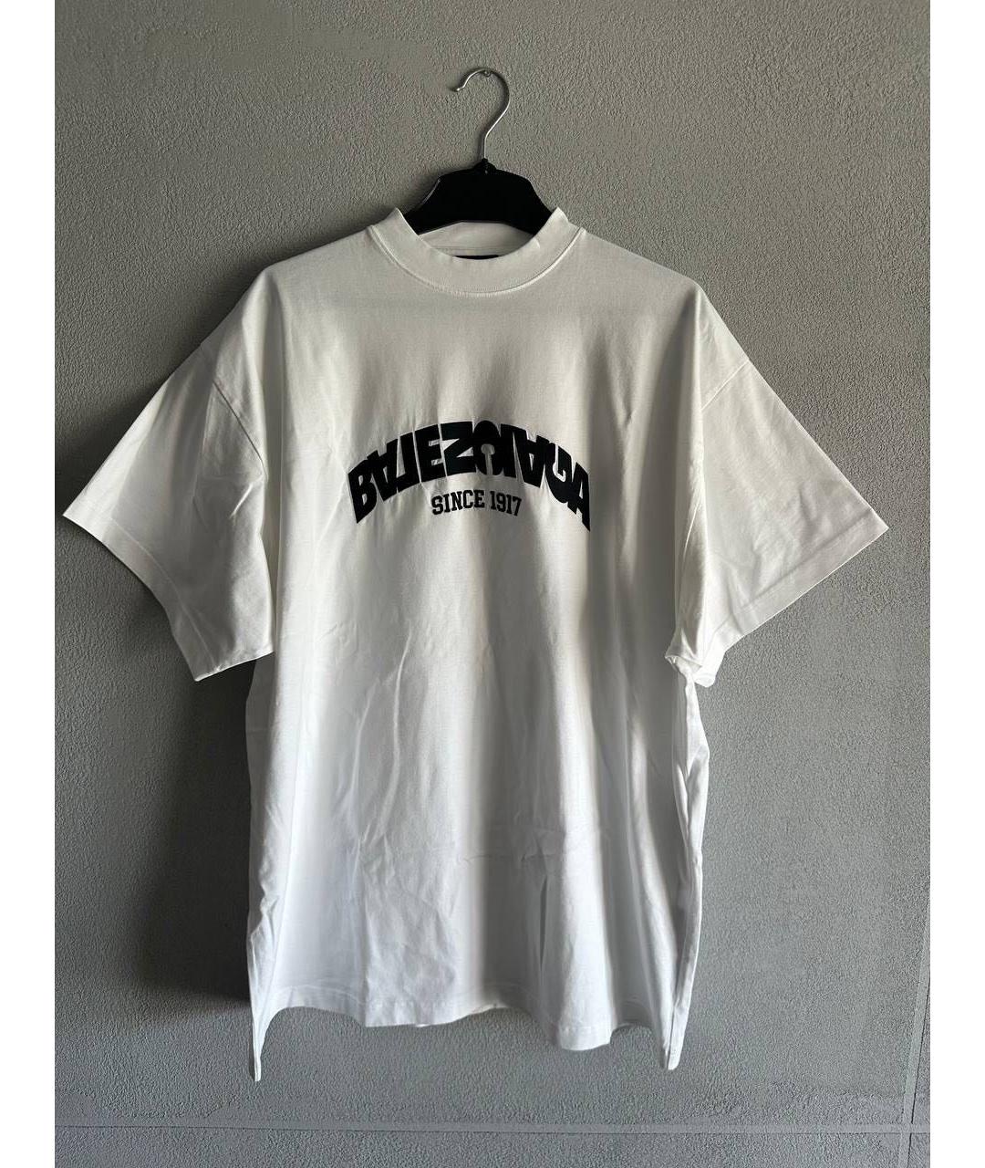 BALENCIAGA Белая хлопковая футболка, фото 3