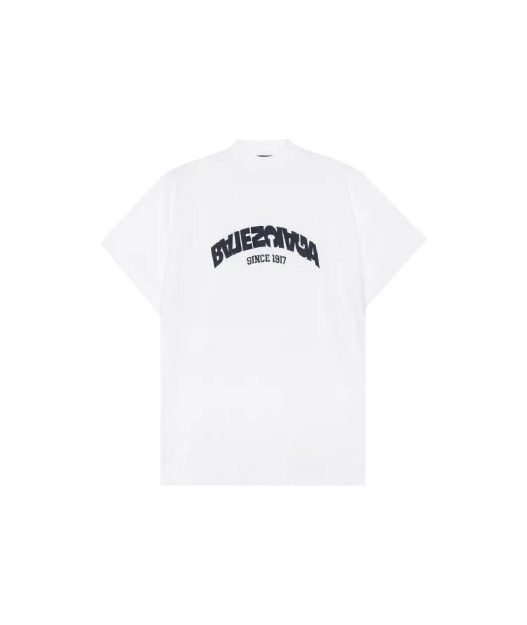 BALENCIAGA Белая хлопковая футболка, фото 4