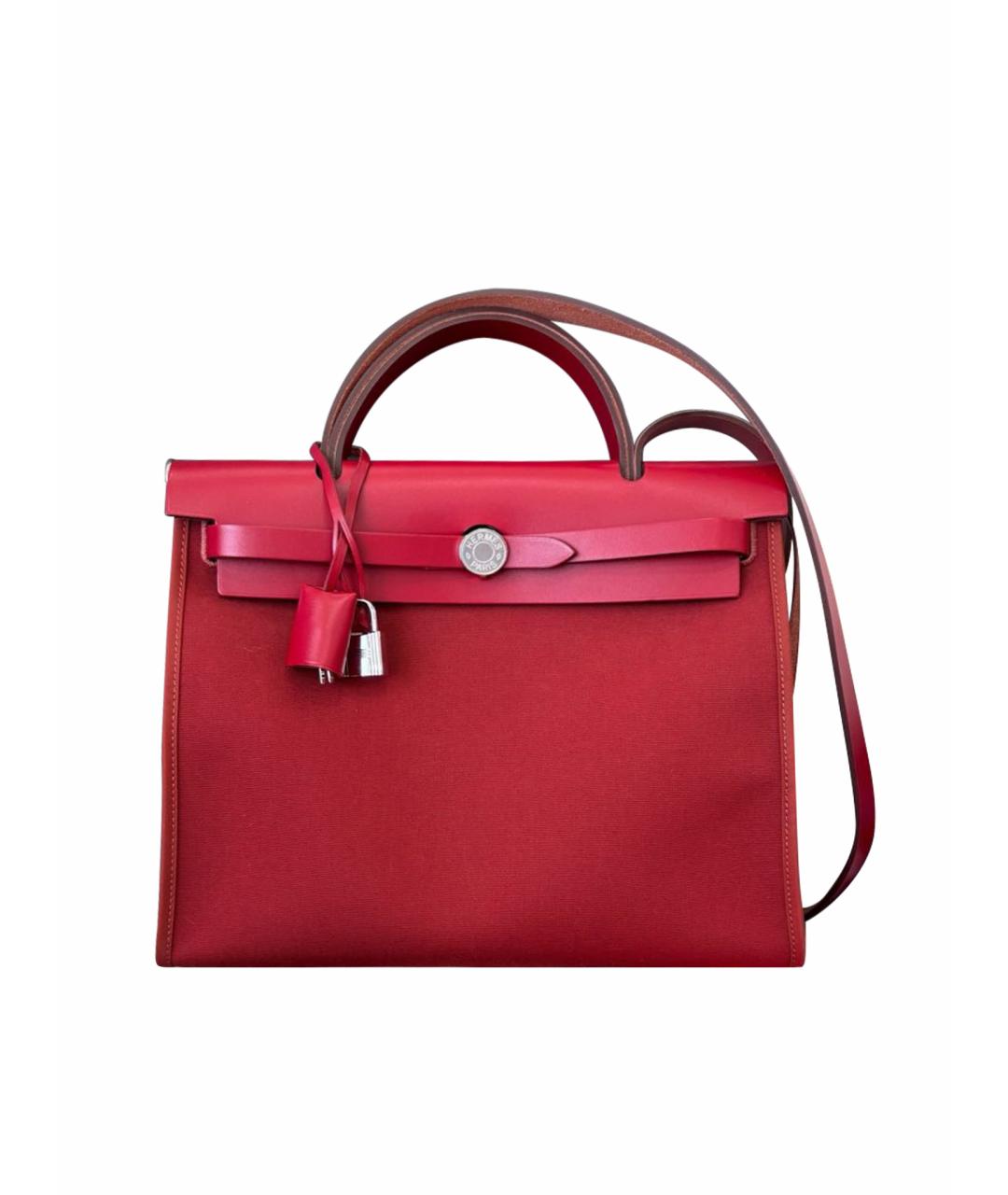 HERMES Красная тканевая сумка через плечо, фото 9