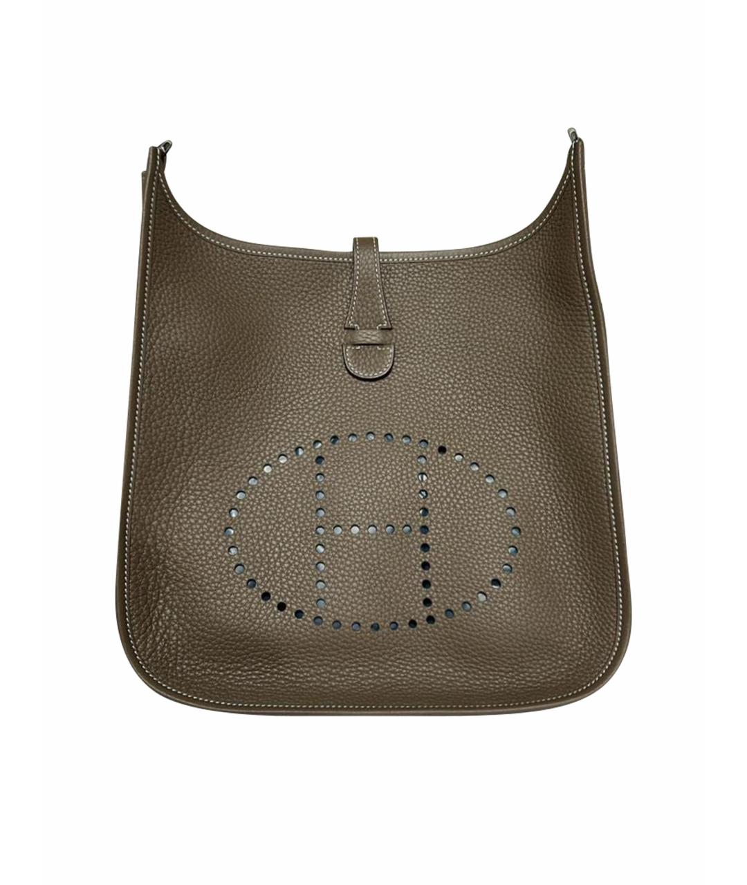 HERMES Бежевая кожаная сумка через плечо, фото 1