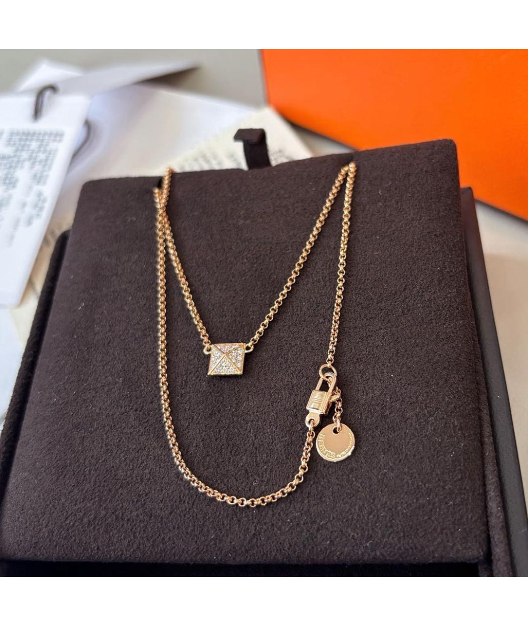 HERMES Розовое колье из розового золота, фото 3