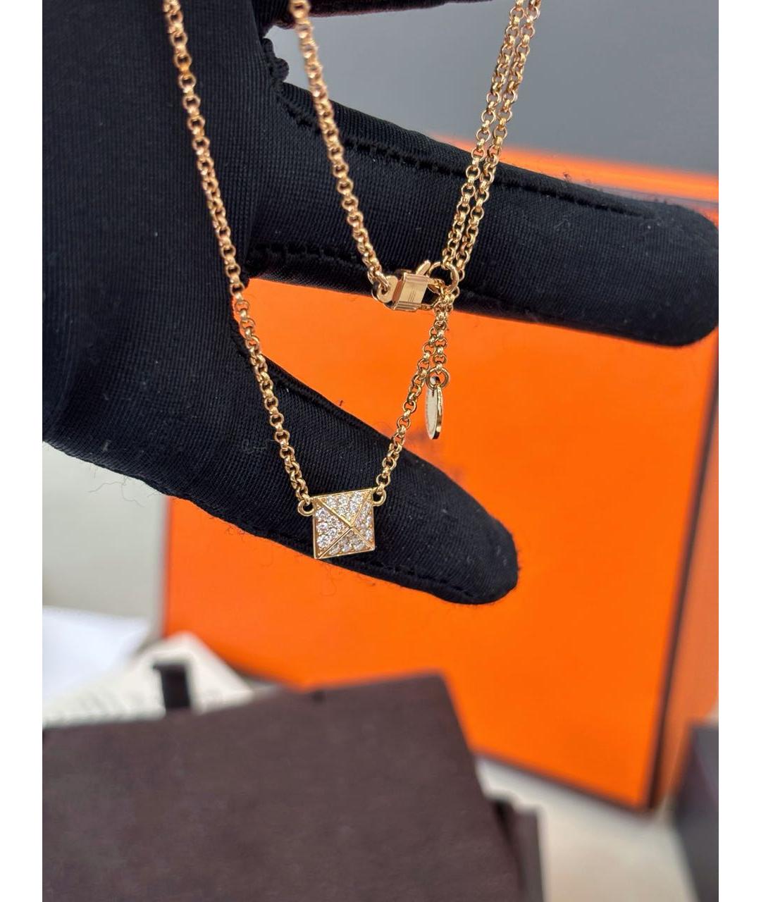 HERMES Розовое колье из розового золота, фото 5