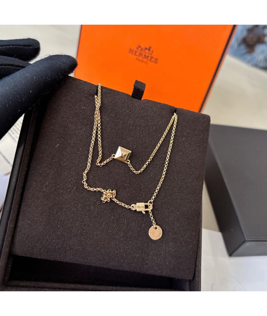 HERMES Розовое колье из розового золота, фото 4