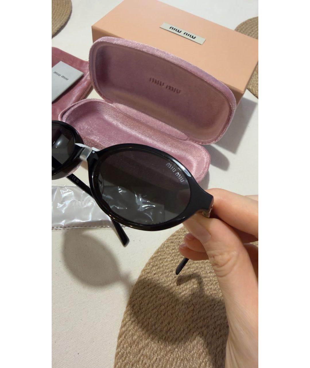 MIU MIU Черные пластиковые солнцезащитные очки, фото 7