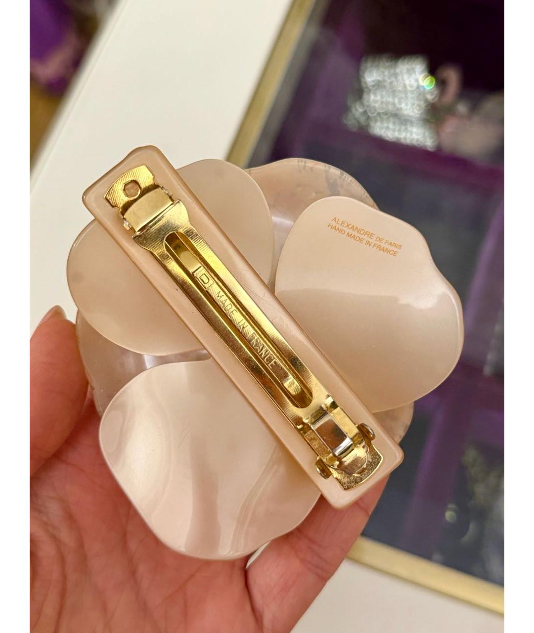 Alexandre de paris Бежевая заколка, фото 4
