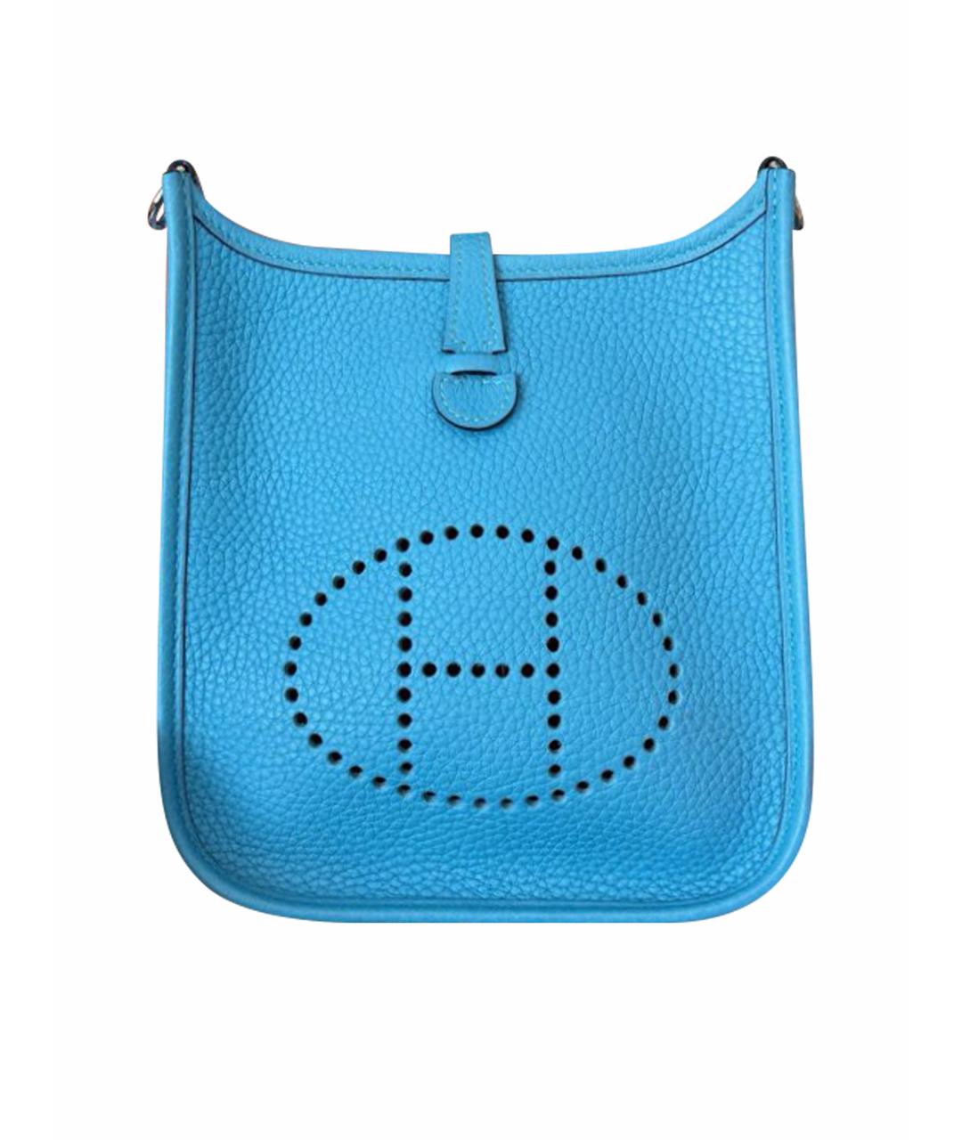 HERMES Голубая кожаная сумка через плечо, фото 1