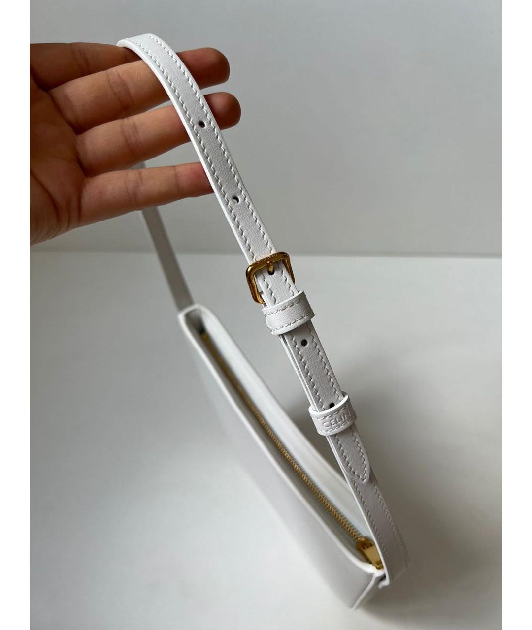 CELINE Белая сумка через плечо из искусственной кожи, фото 6