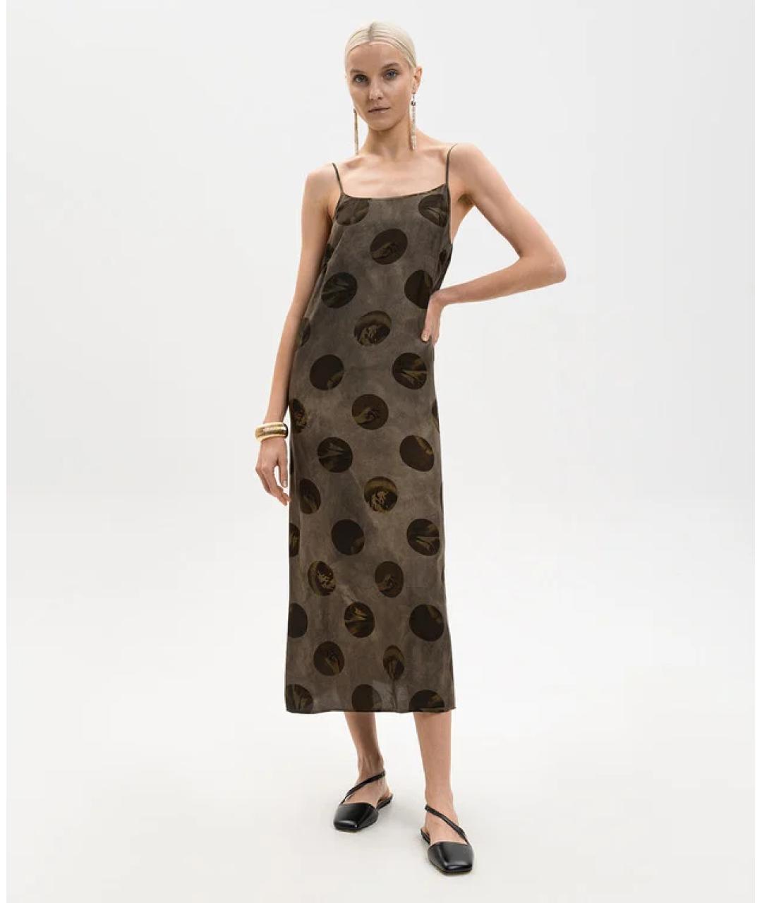UMA WANG Коричневое вискозное повседневное платье, фото 3