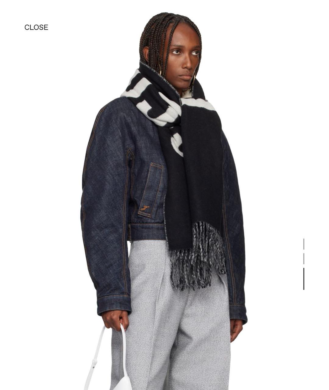 JACQUEMUS Черный шерстяной шарф, фото 3