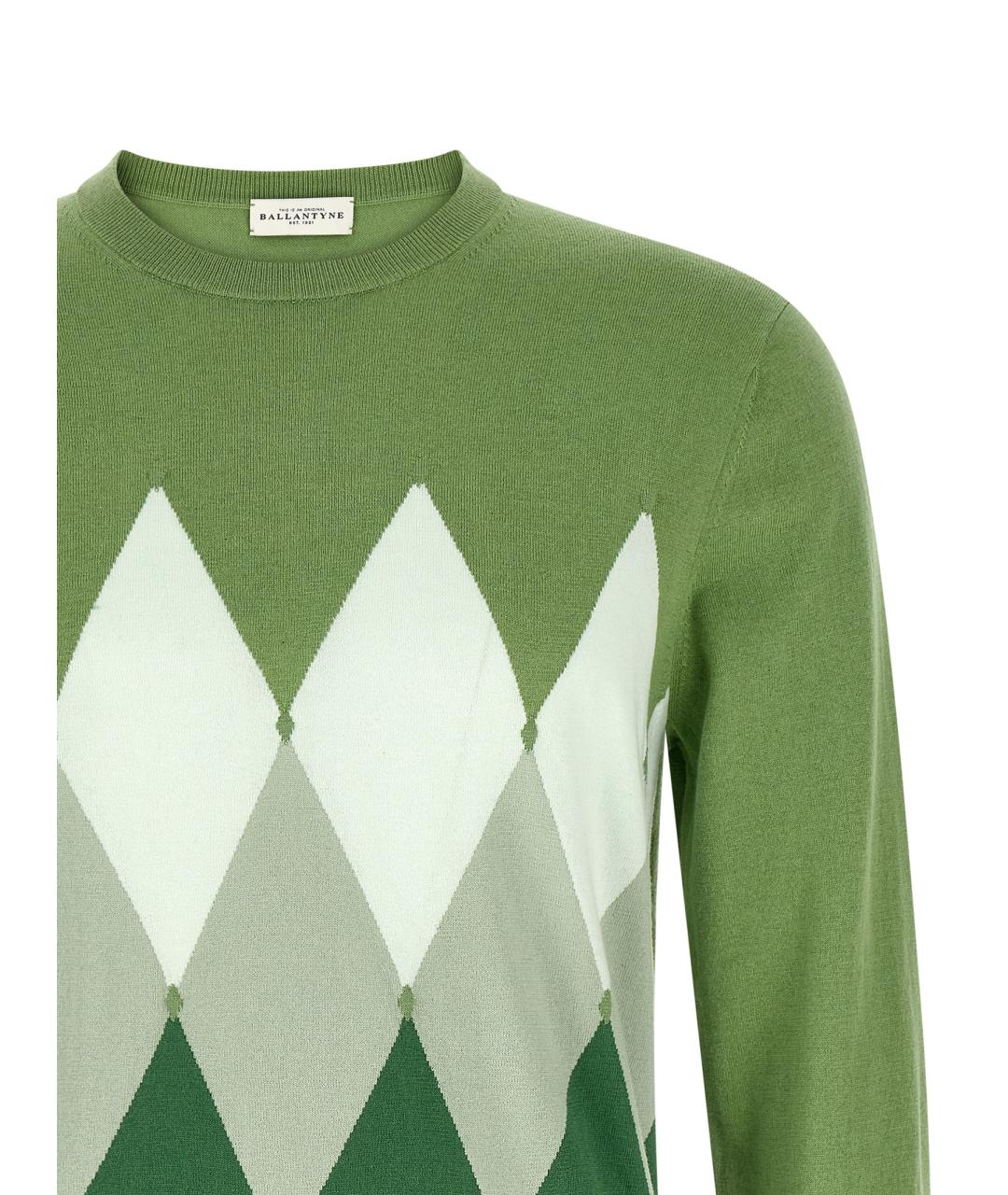 BALLANTYNE Зеленый хлопковый джемпер / свитер, фото 3