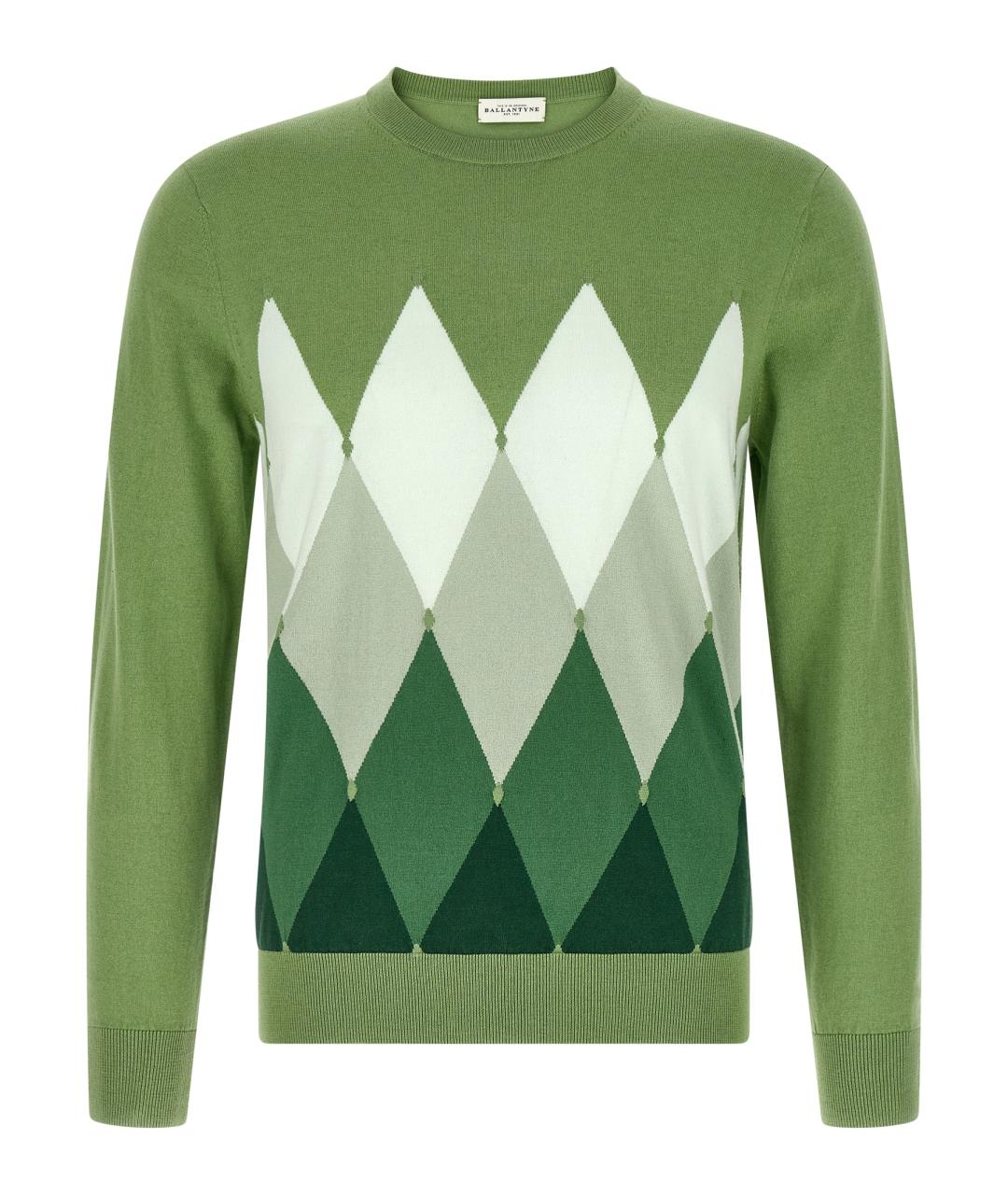 BALLANTYNE Зеленый хлопковый джемпер / свитер, фото 1