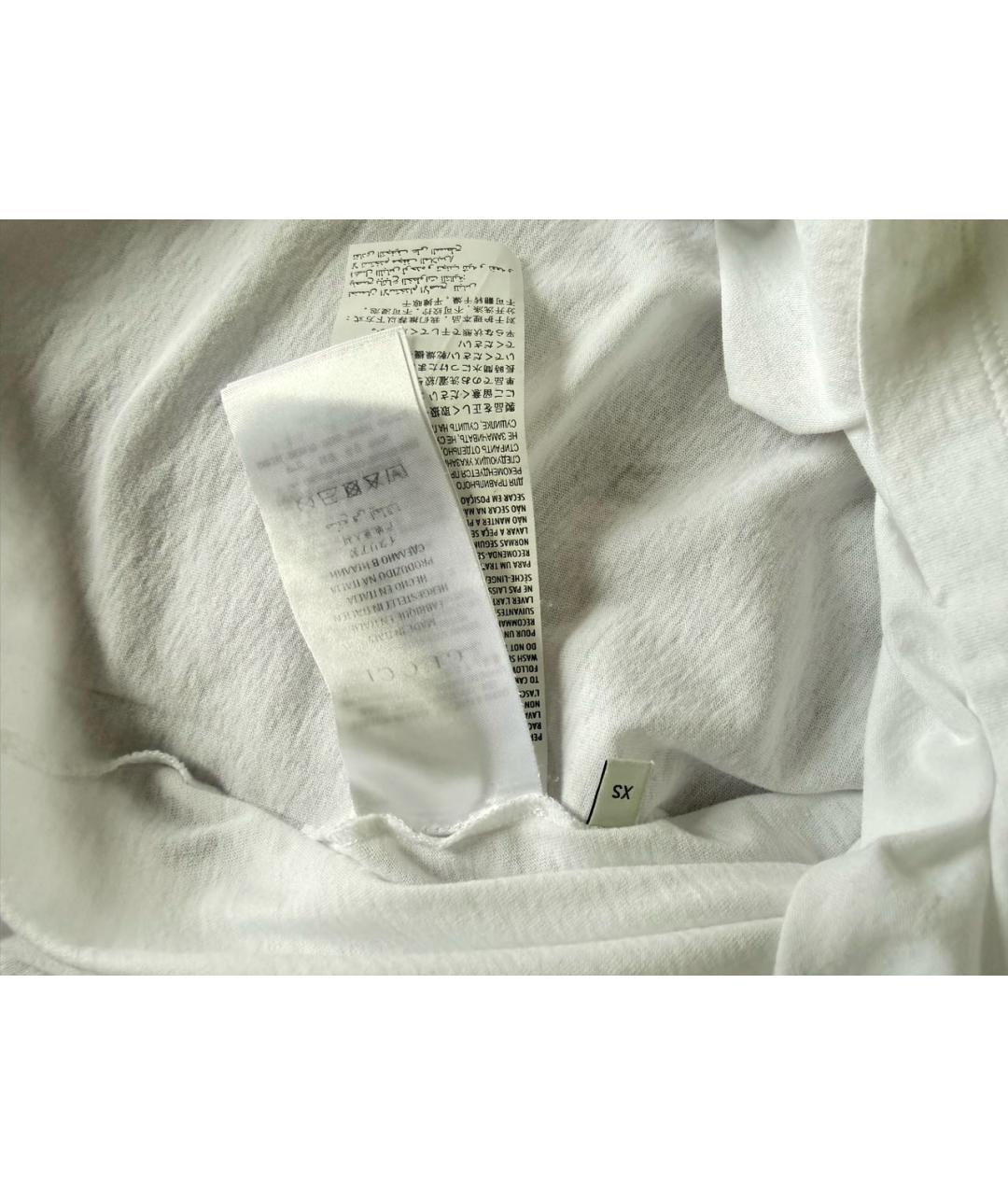 GUCCI Белая хлопковая футболка, фото 5