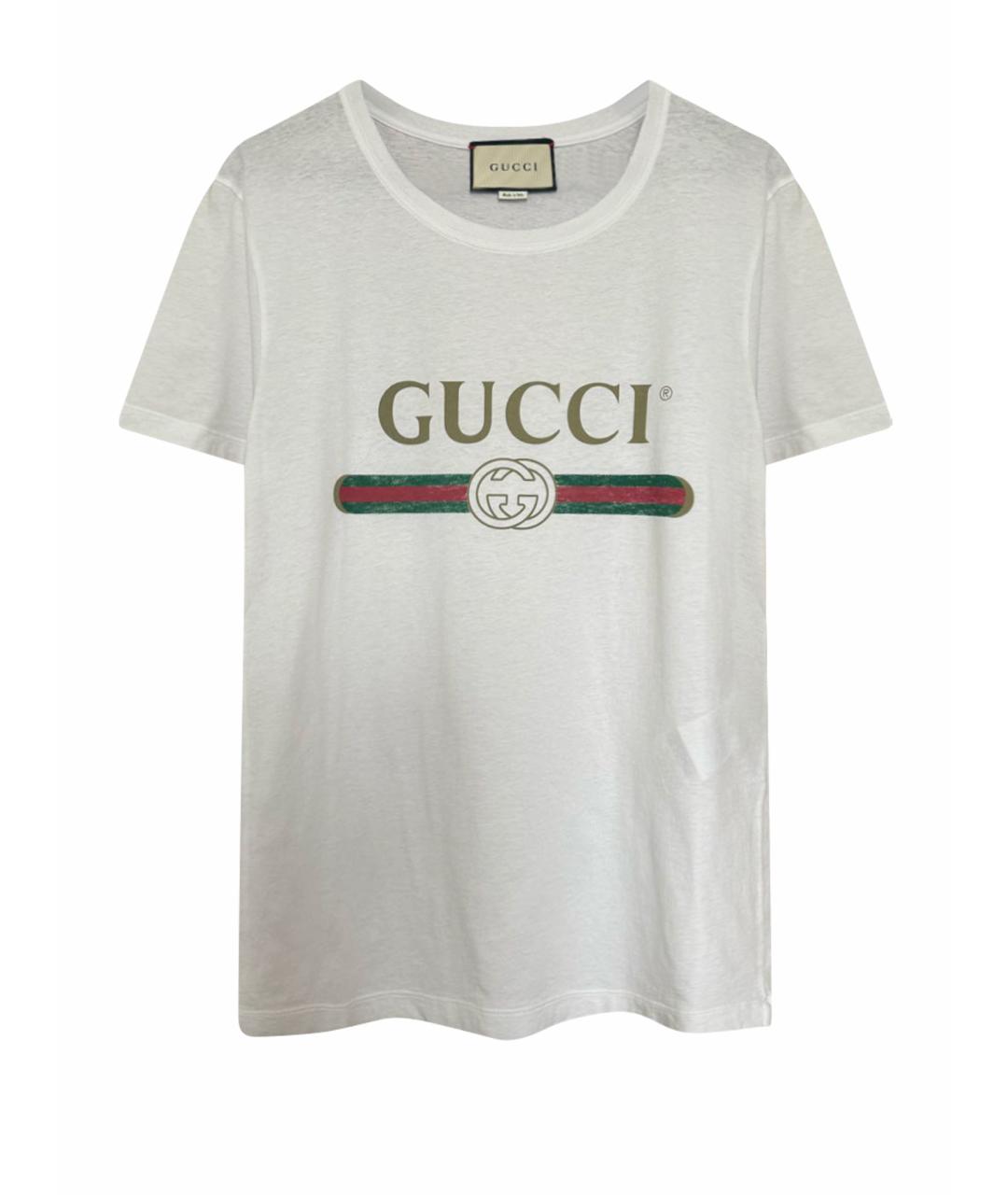 GUCCI Белая хлопковая футболка, фото 1