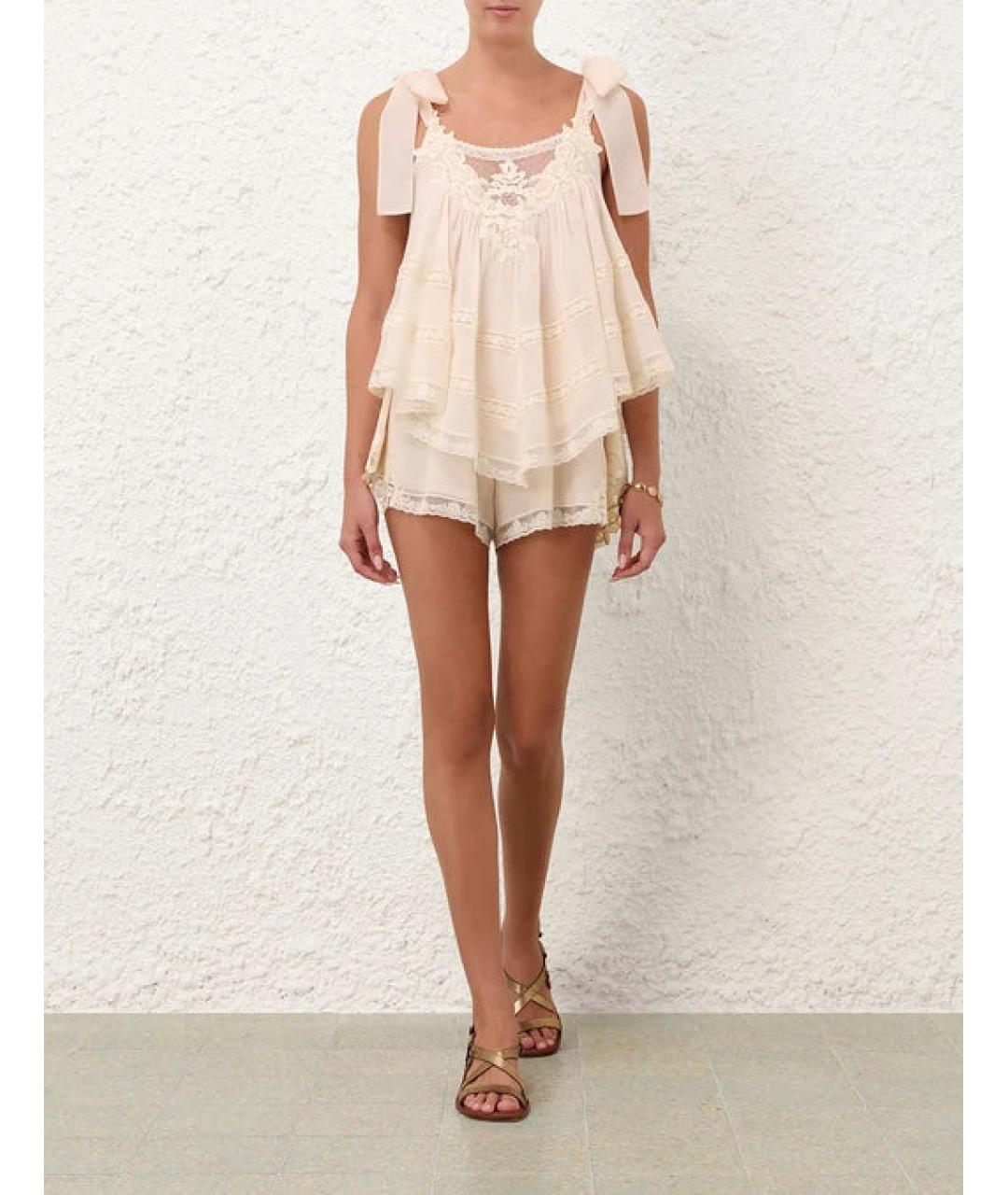 ZIMMERMANN Бежевый хлопковый костюм с брюками, фото 2