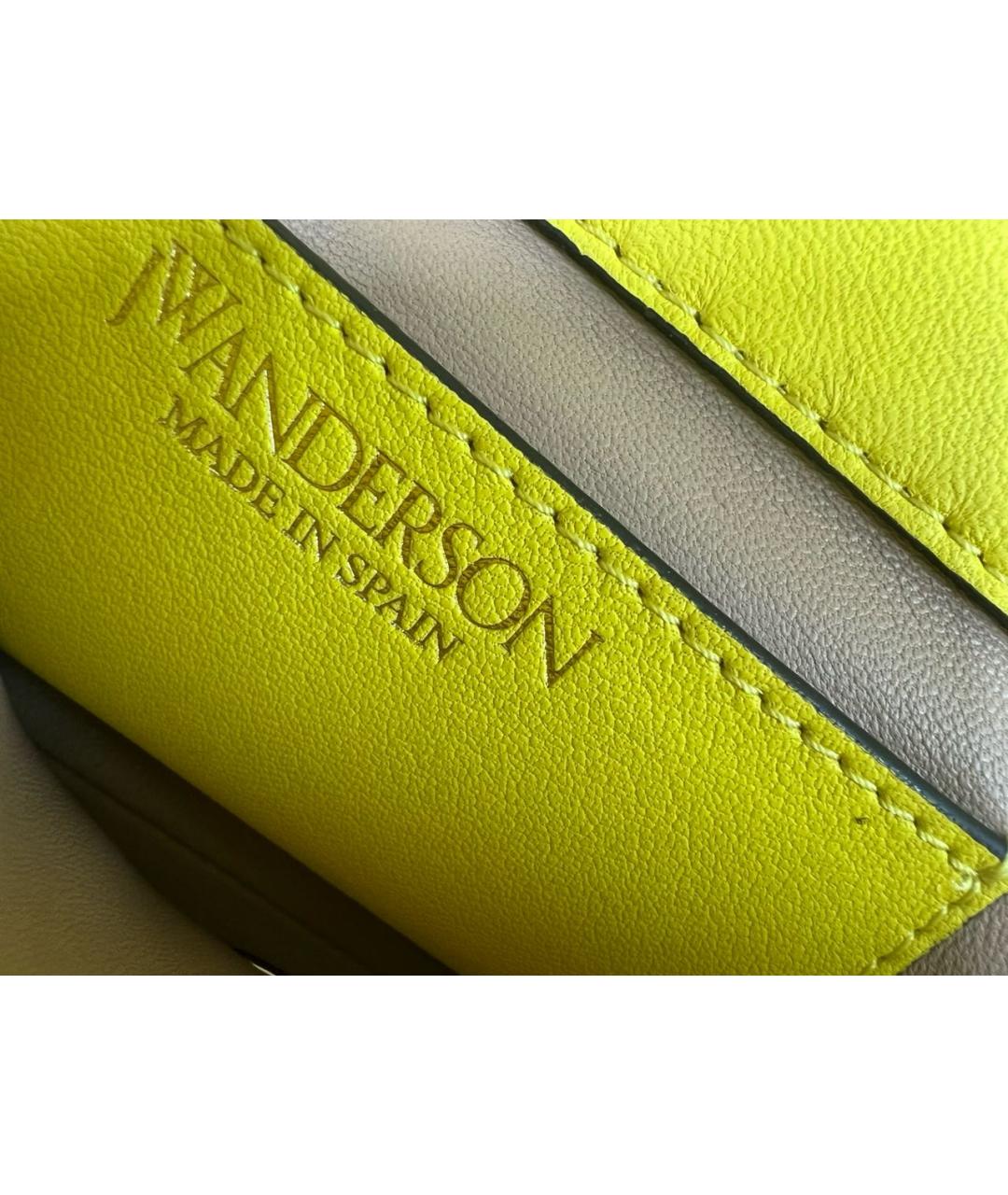 J.W.ANDERSON Желтая кожаная сумка с короткими ручками, фото 6