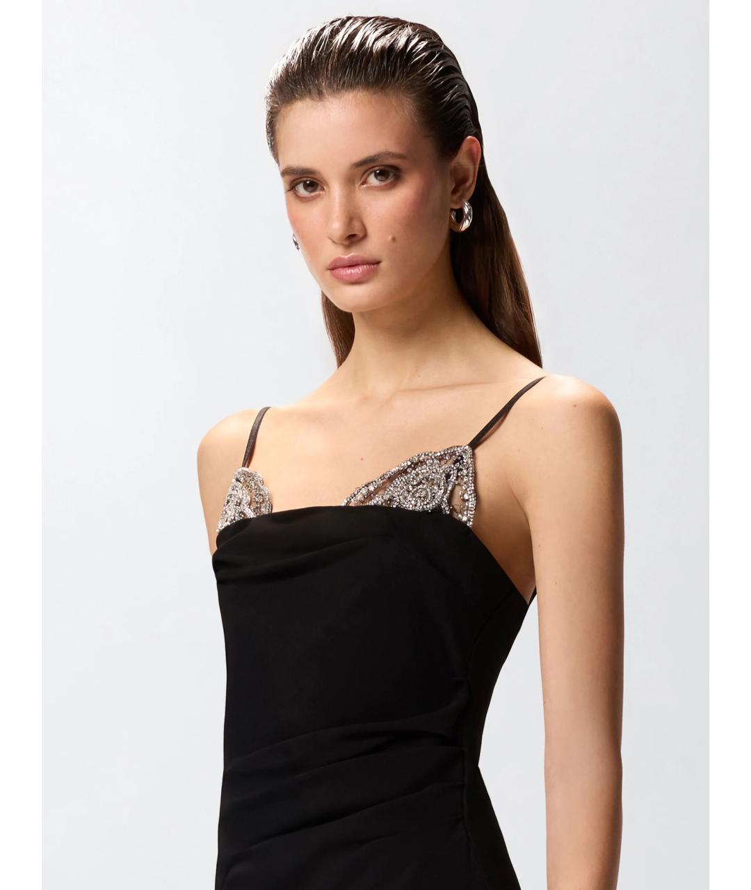 PINKO Черное вискозное коктейльное платье, фото 5