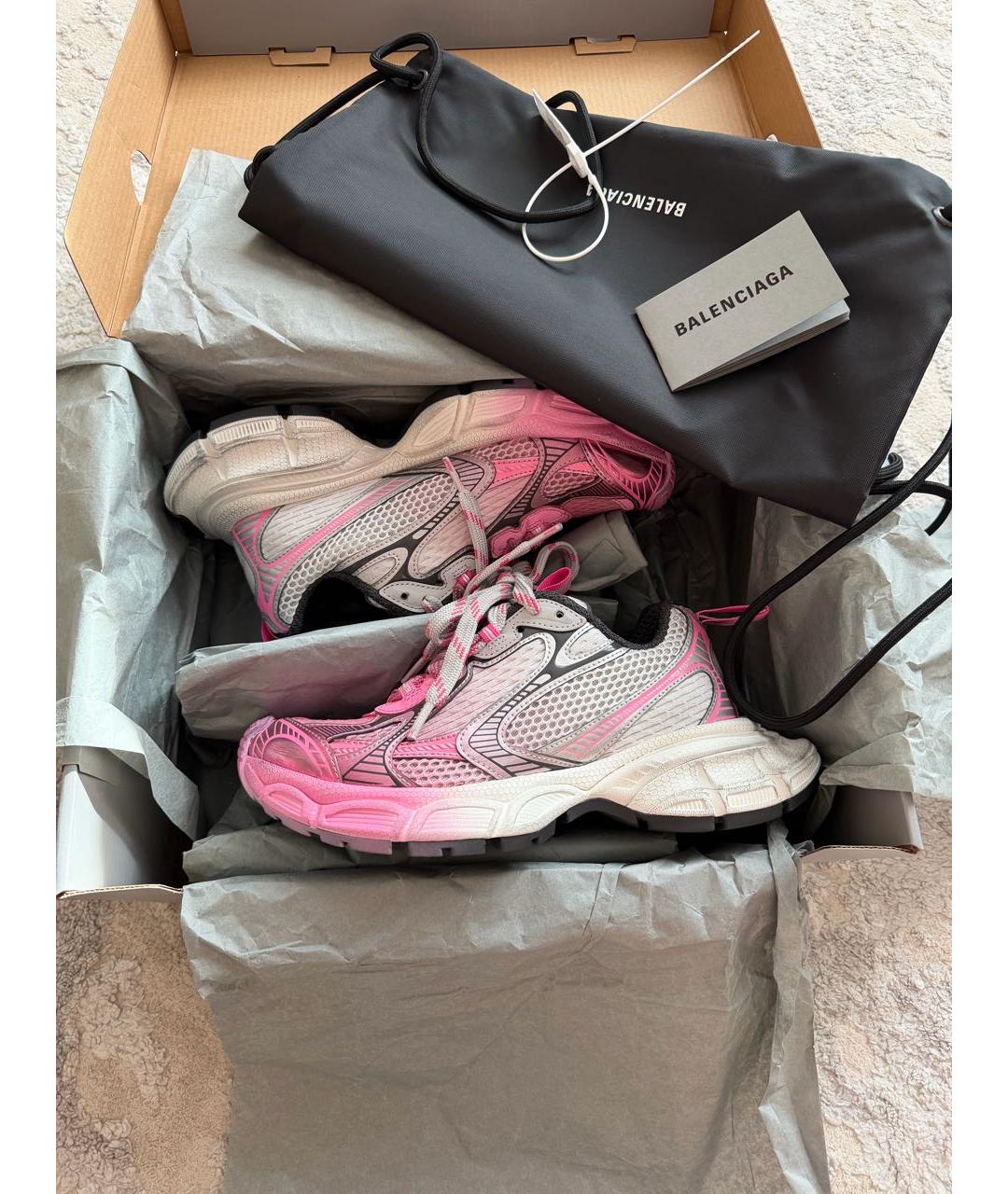 BALENCIAGA Розовые текстильные кроссовки, фото 5