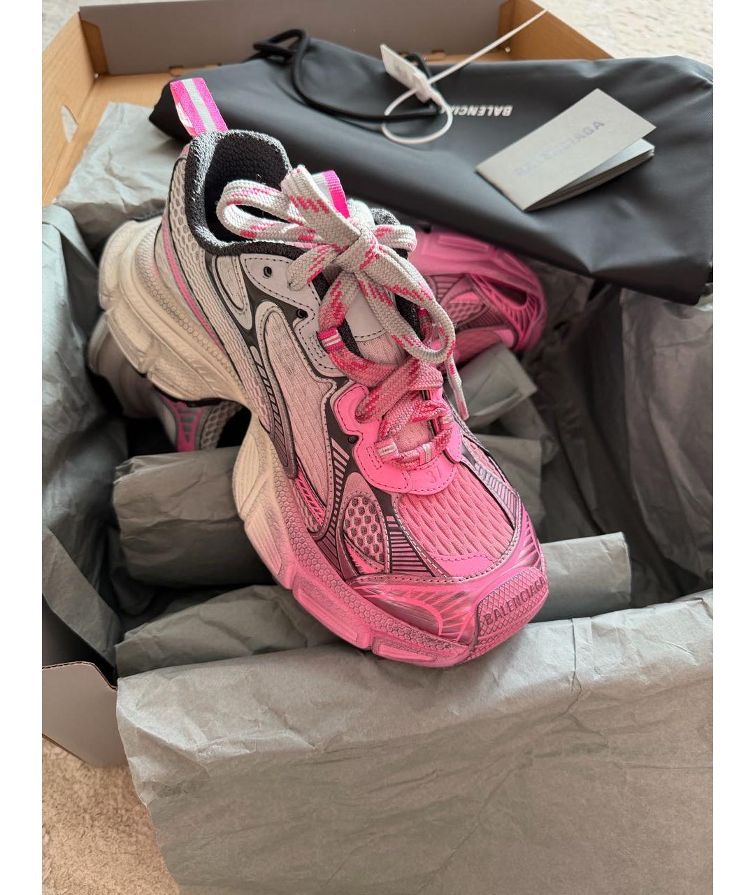 BALENCIAGA Розовые текстильные кроссовки, фото 6