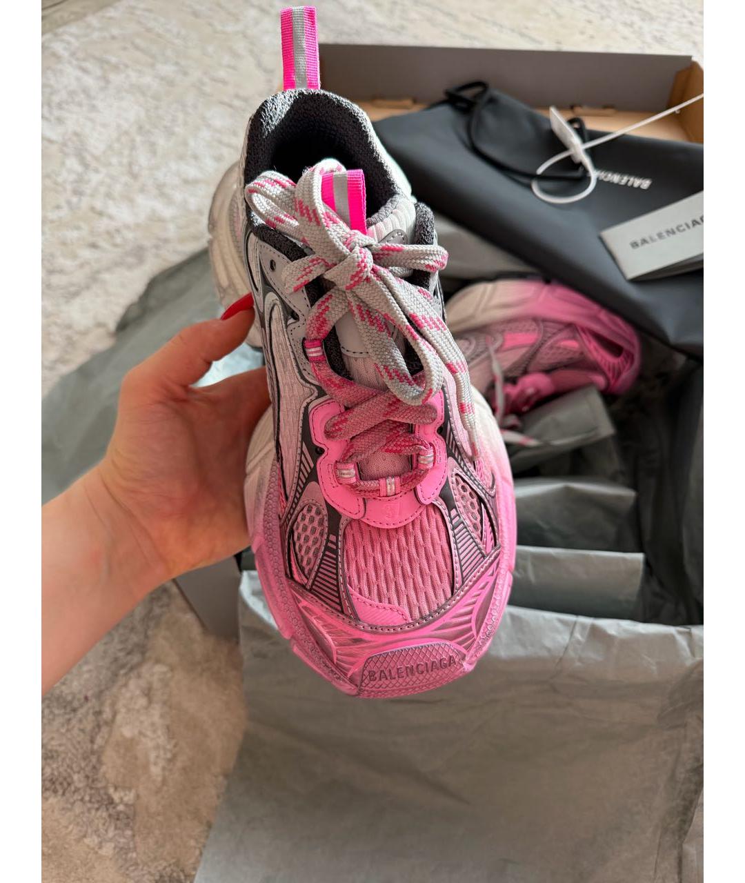 BALENCIAGA Розовые текстильные кроссовки, фото 7