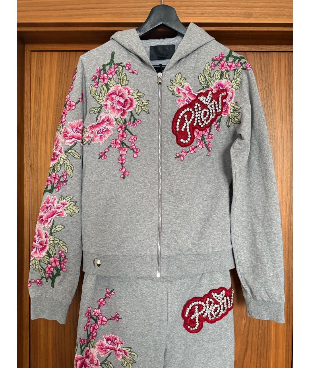 PHILIPP PLEIN Серый хлопко-эластановый спортивные костюмы, фото 3