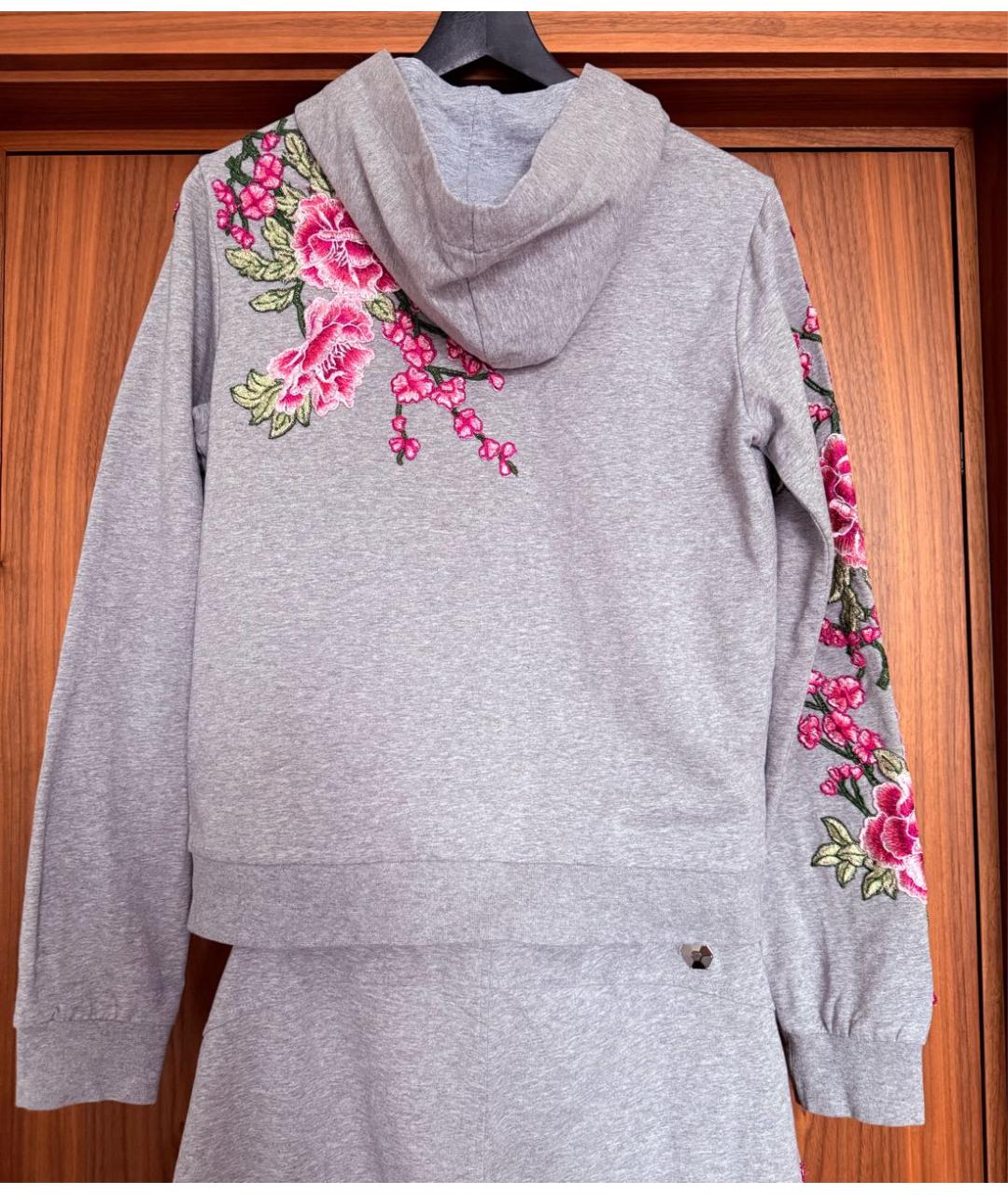 PHILIPP PLEIN Серый хлопко-эластановый спортивные костюмы, фото 4