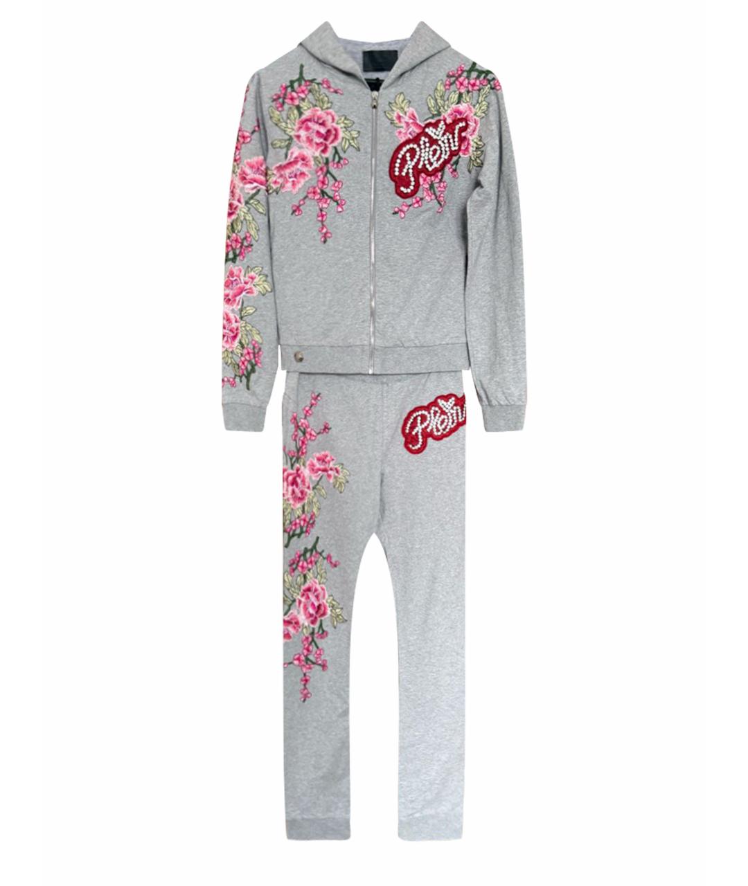 PHILIPP PLEIN Серый хлопко-эластановый спортивные костюмы, фото 1