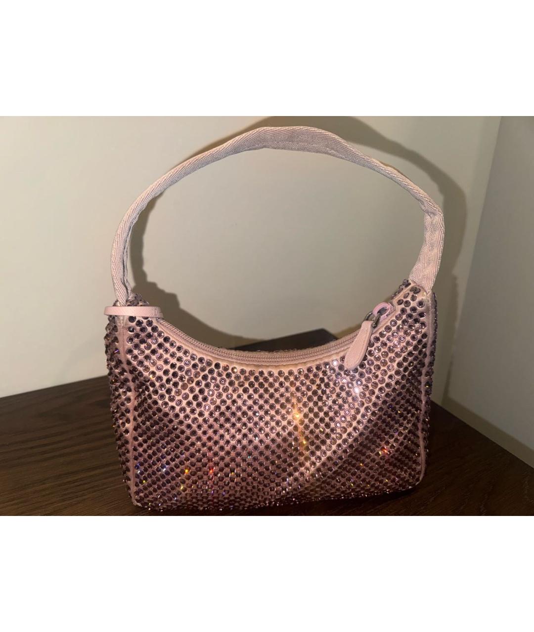 PRADA Розовая тканевая сумка через плечо, фото 4