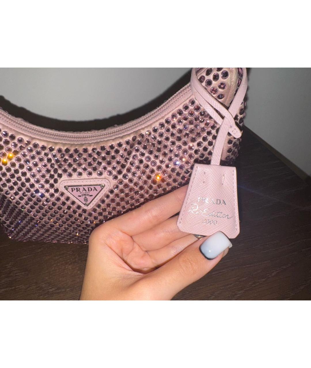 PRADA Розовая тканевая сумка через плечо, фото 6