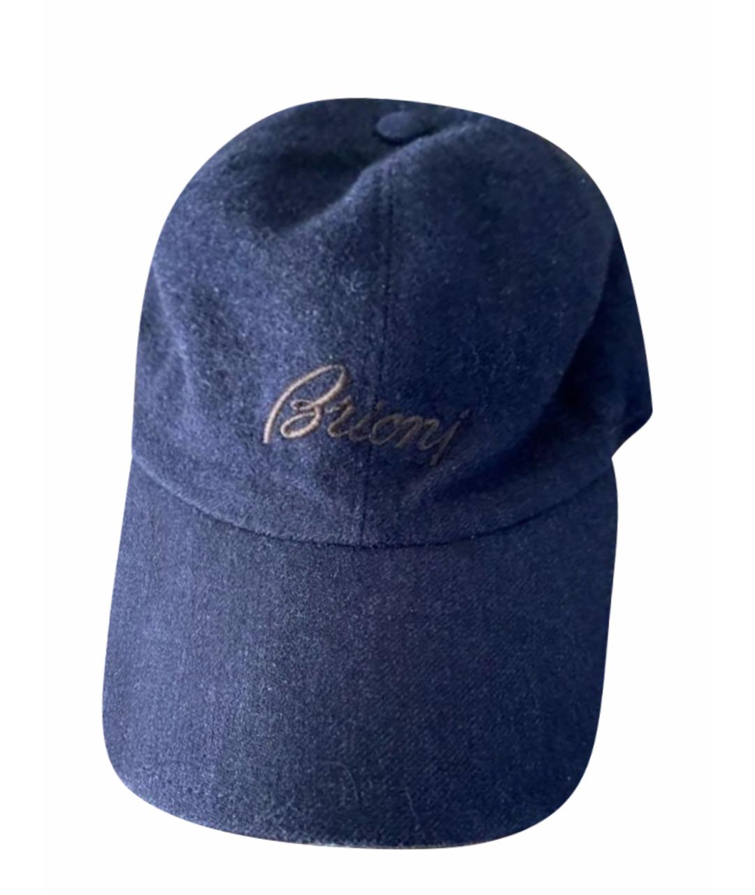 BRIONI Темно-синяя шерстяная кепка/бейсболка, фото 1