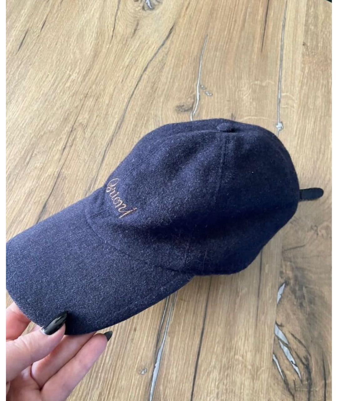 BRIONI Темно-синяя шерстяная кепка/бейсболка, фото 2