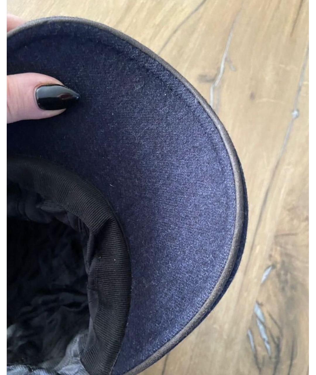 BRIONI Темно-синяя шерстяная кепка/бейсболка, фото 5