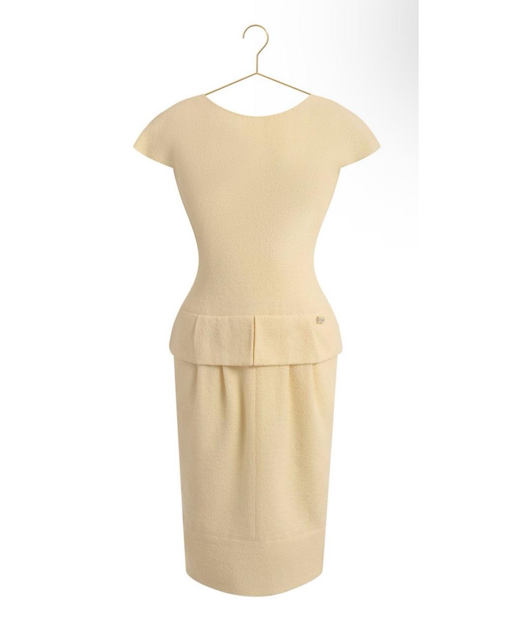 CHANEL Желтое твидовое вечернее платье, фото 9