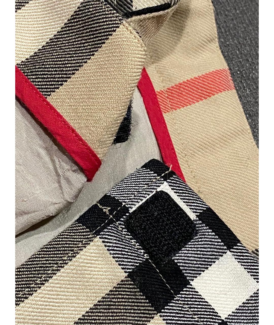 BURBERRY Бежевая шерстяная юбка мини, фото 7