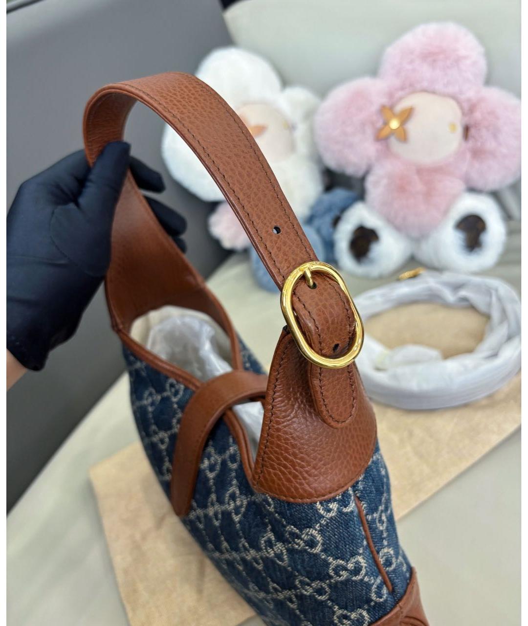 GUCCI Синяя деним сумка через плечо, фото 6