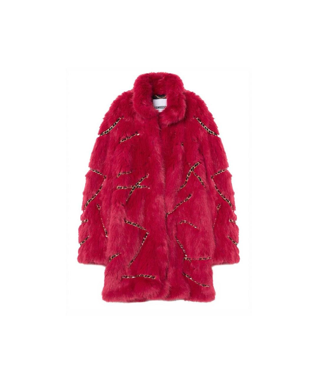 MOSCHINO Бордовая меховая шуба, фото 6