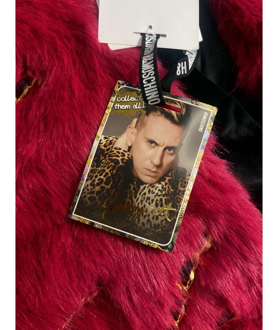 MOSCHINO Бордовая меховая шуба, фото 5