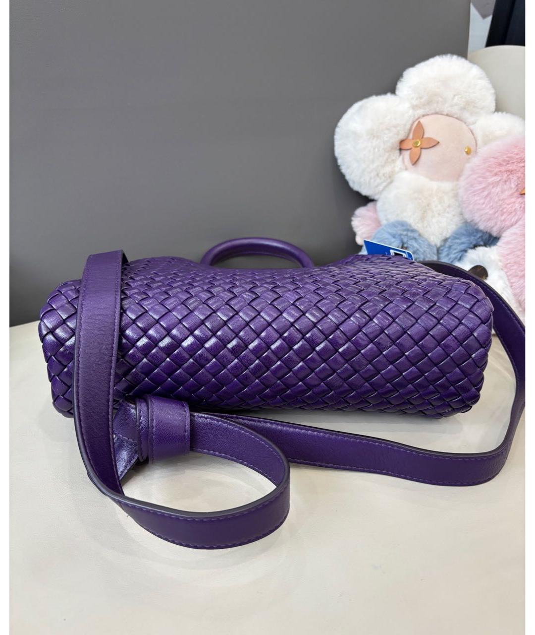 BOTTEGA VENETA Фиолетовая кожаная сумка тоут, фото 3