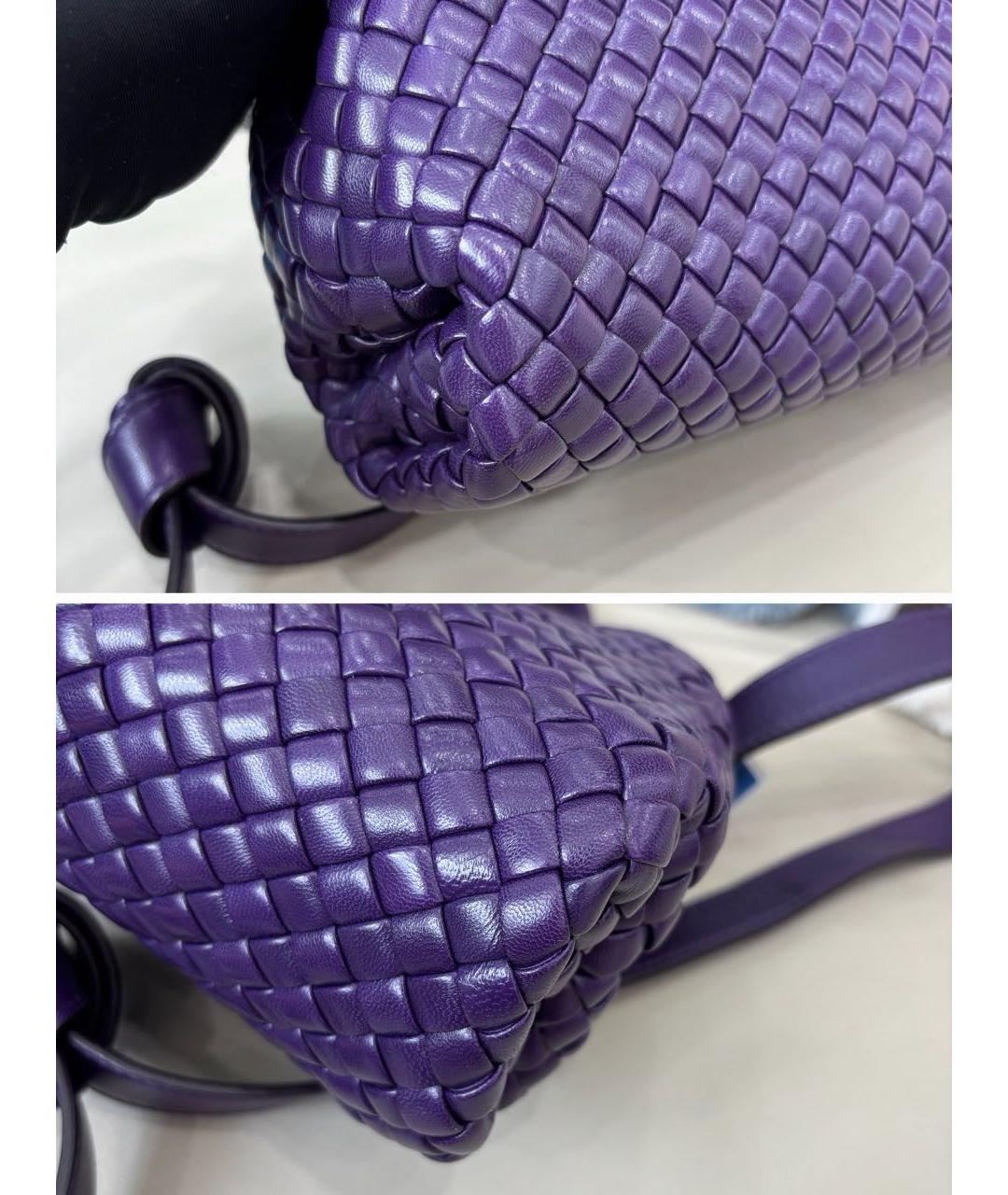BOTTEGA VENETA Фиолетовая кожаная сумка тоут, фото 6