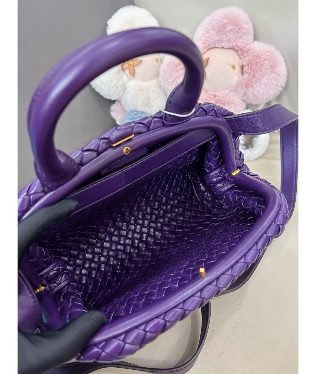 BOTTEGA VENETA Фиолетовая кожаная сумка тоут, фото 5