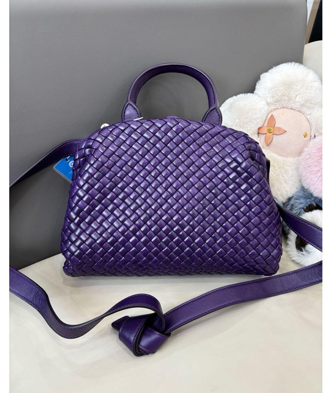 BOTTEGA VENETA Фиолетовая кожаная сумка тоут, фото 4