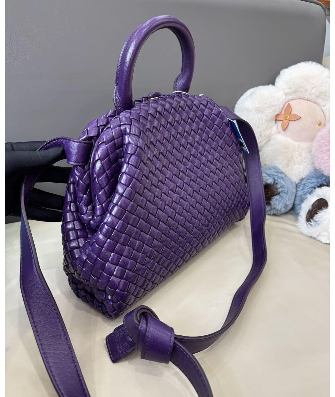 BOTTEGA VENETA Фиолетовая кожаная сумка тоут, фото 2