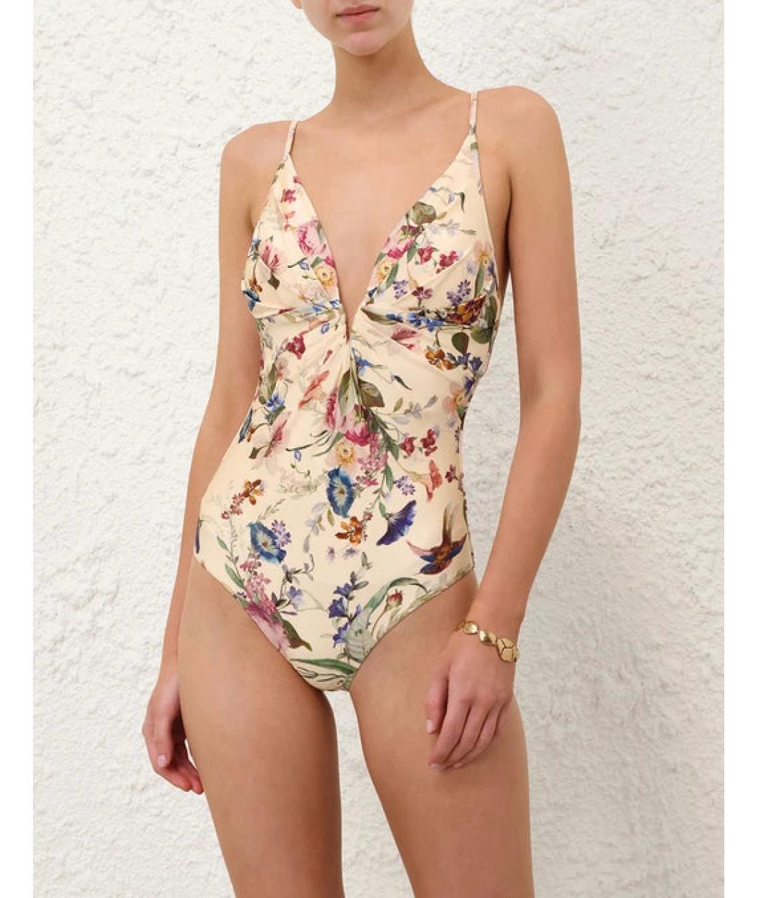 ZIMMERMANN Бежевый полиэстеровый купальник, фото 2