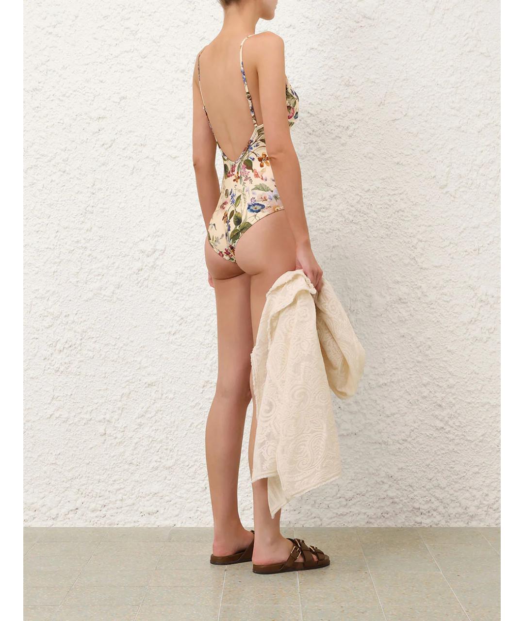 ZIMMERMANN Бежевый полиэстеровый купальник, фото 3