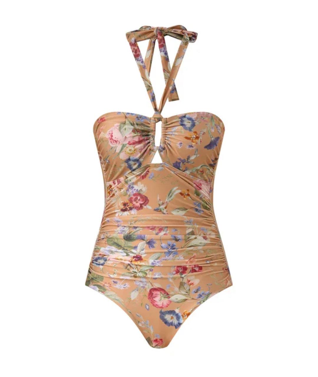 ZIMMERMANN Коричневый полиэстеровый купальник, фото 1