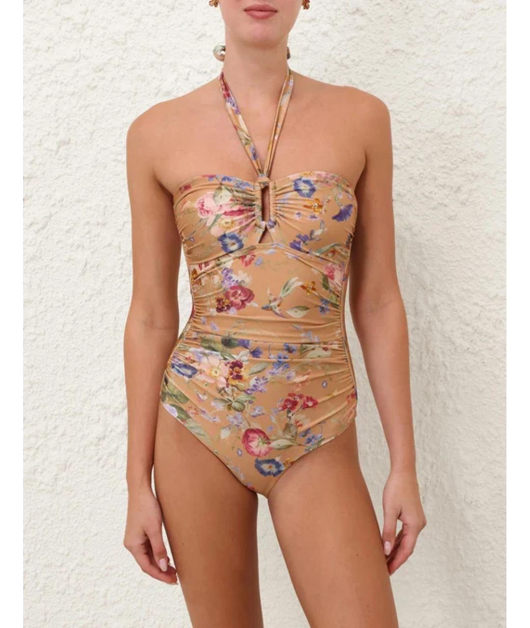 ZIMMERMANN Коричневый полиэстеровый купальник, фото 2