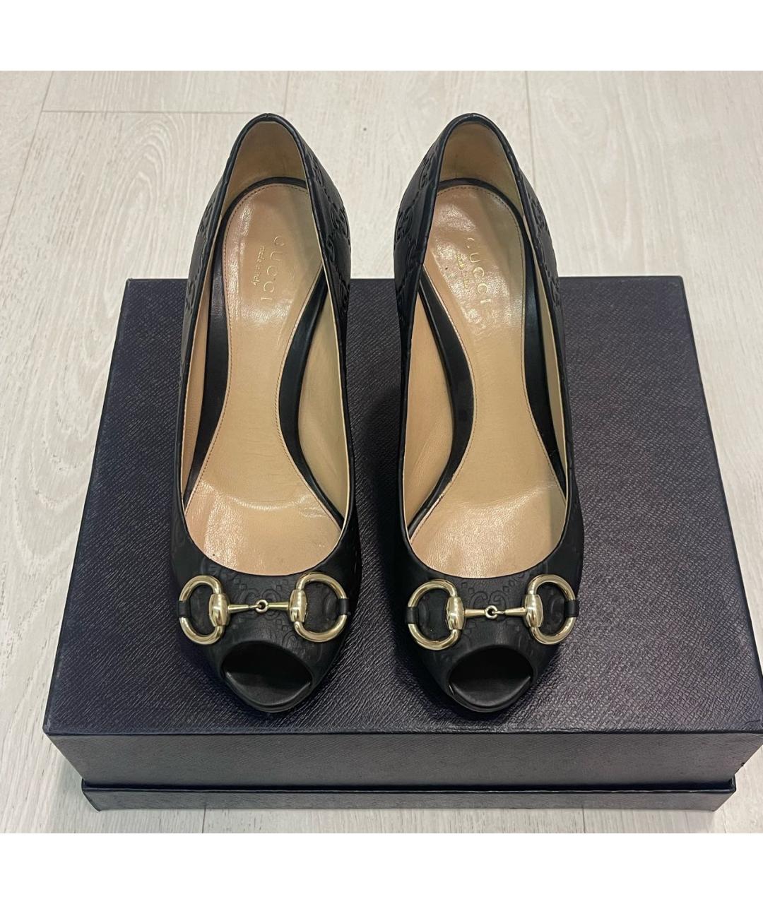 GUCCI Черные кожаные туфли, фото 2