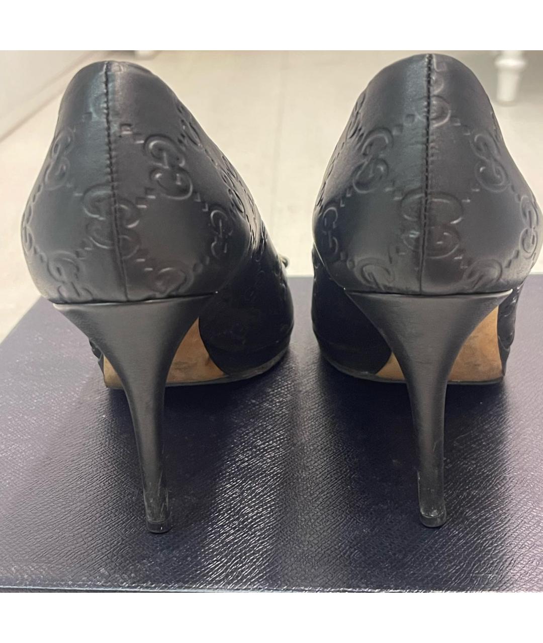 GUCCI Черные кожаные туфли, фото 4