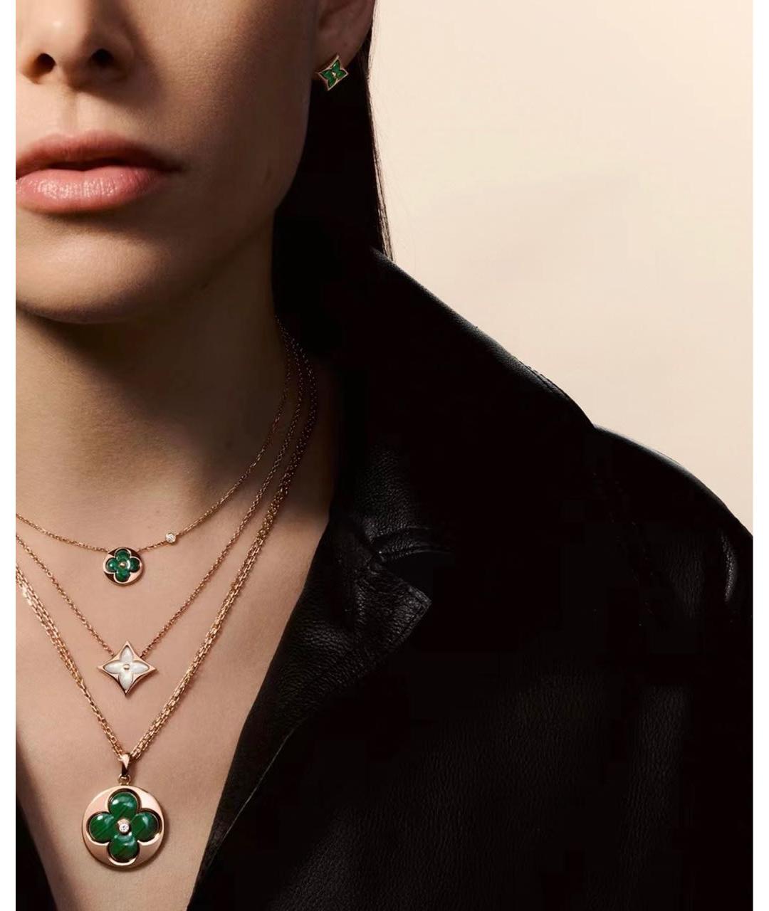 LOUIS VUITTON Зеленые колье из розового золота, фото 6